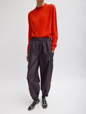 Tibi NWOT Skinlike Mercerized Wool Crewneck Pullover Red M